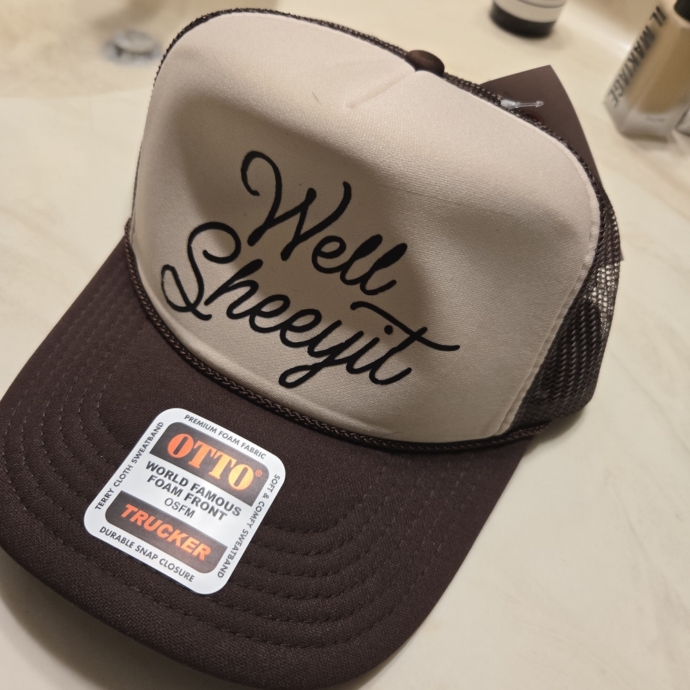 OTTO Cream and Brown Trucker Hat